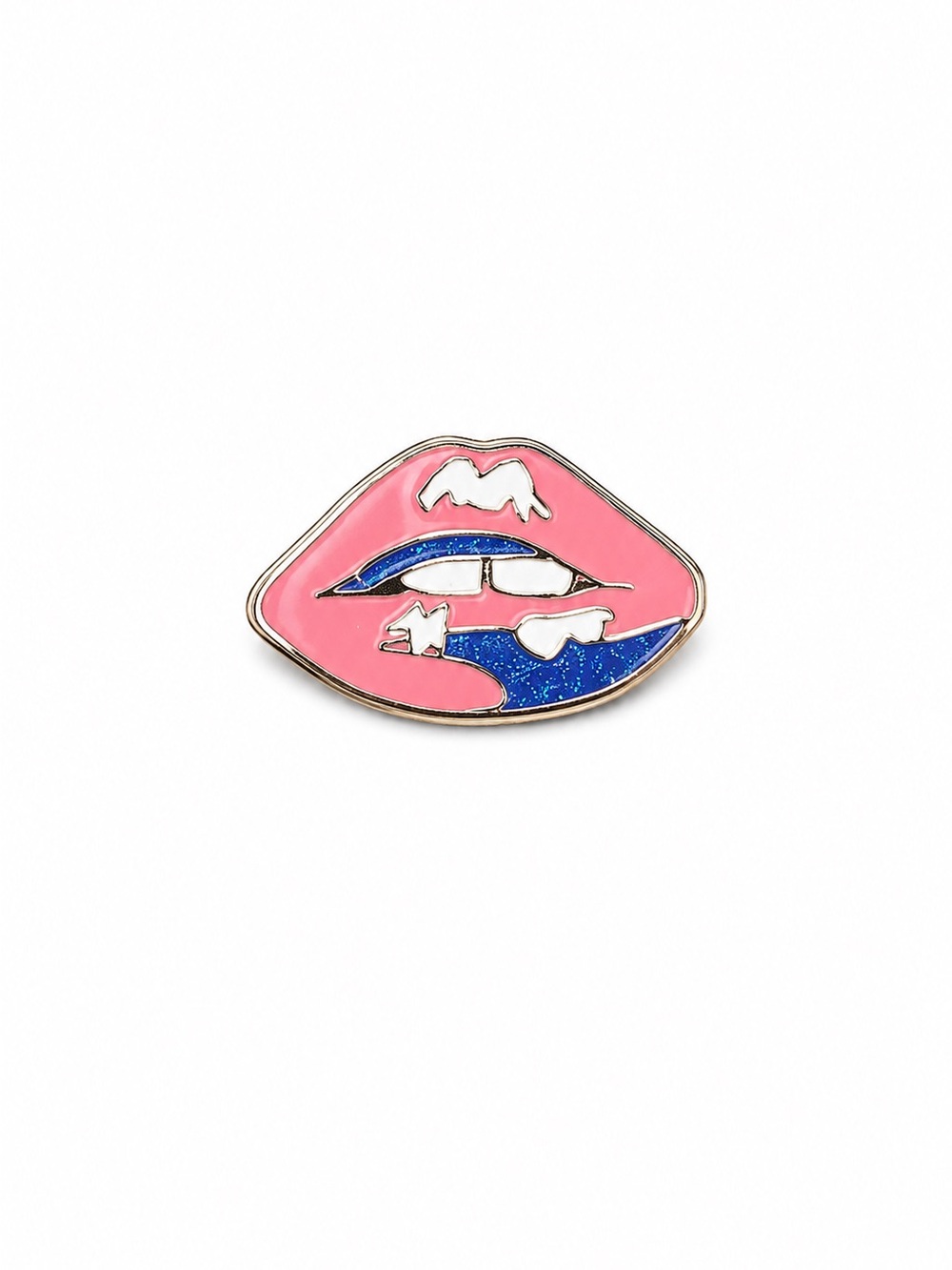 Coach Pink and Blue Lip Enamel Pin